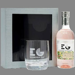 Edinburgh Rhubarb & Ginger Gin Liqueur (20cl) With Glass