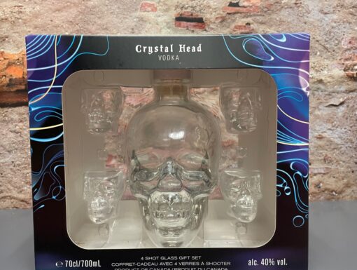 Crystal Head Aurora Vodka and Shot Glasses Gift